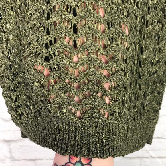 Fenn Wright Manson Green Open Knit ScoopNeck Top M - Picture 3 of 6